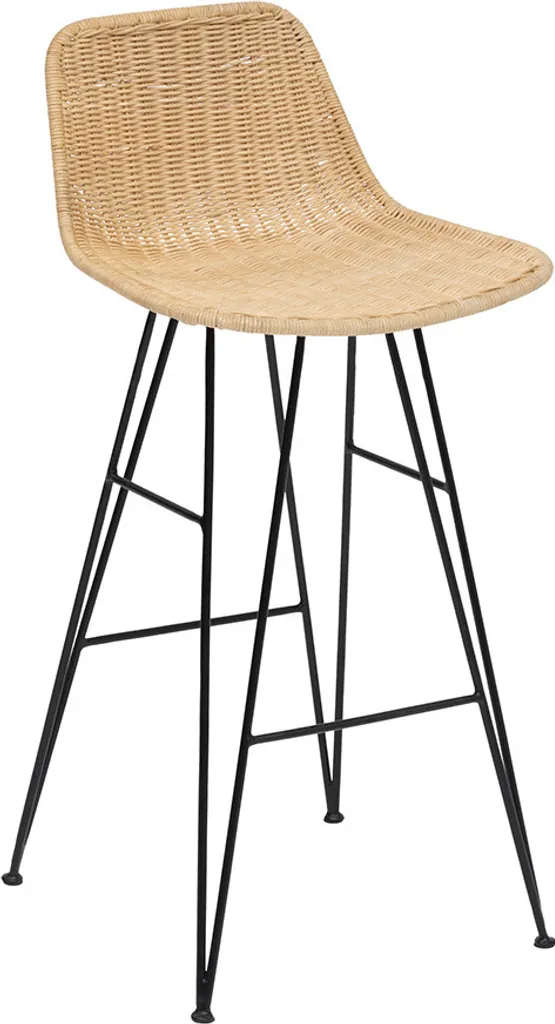 Eazy Living Barhocker en rotin Nevers Beige - Tabouret haut bohème