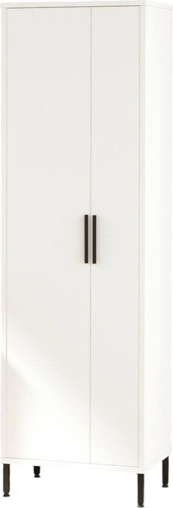 1-Tür MehrzweckschrankColumba, Multifunktionale Möbel, Schuhschrank, Besenschrank, 50x36 h165 cm, Weiß