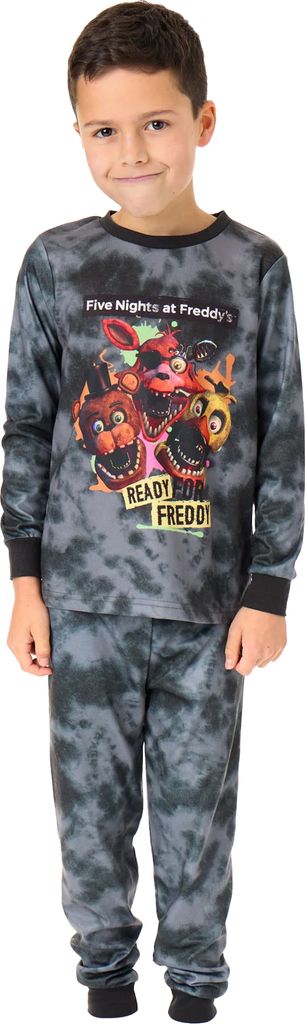 Five Nights At Freddys - "Ready For Freddy" Schlafanzug mit langer Hose für Jungen Langärmlig NS8760 (146-152) (Schwarz)