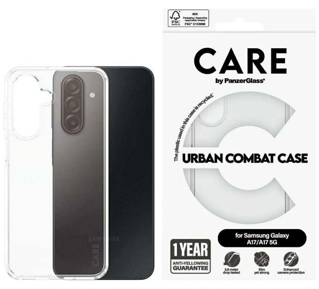 Handyhülle für Samsung Galaxy A17 / A17 5G, CARE by PanzerGlass Urban Combat, Transparent