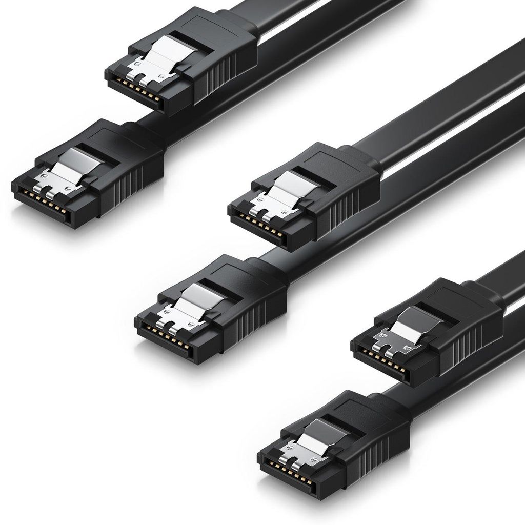 deleyCON SATA III Kabel Set 50cm S-ATA 3 6 GBit/s, 3 Stück Produktbild 