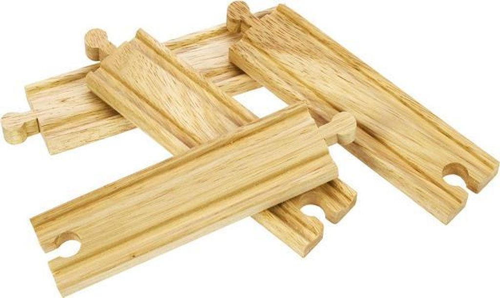 Bigjigs Rail Medium gerade Schienen 16 cm 4 Stück Produktbild 