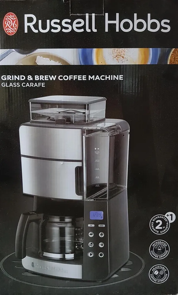 Cafetière Programmable Grind & Brew Russell Hobbs Verseuse Verre 1.25L - 18