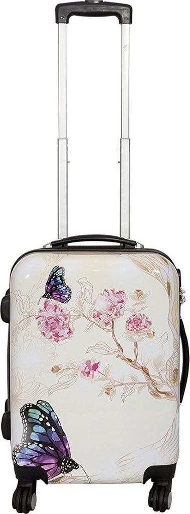 Schmetterling Trolley Handgepäck Creme 35 Li Motiv Rollen Koffer 55 cm Bowatex