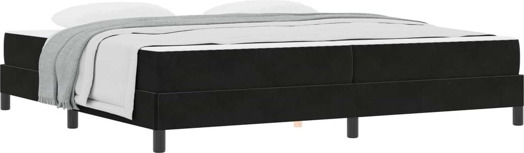 Boxspringbett mit Matratze Schwarz 200 x 200 cm Stoff