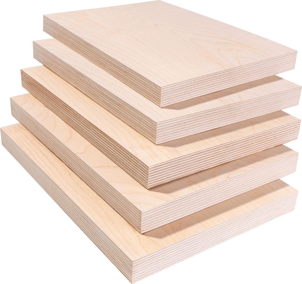 Creative Deco 5 x A4 Sperrholzplatte 12mm - 300 x 210 (+/- 2) mm - Birkensperrholz