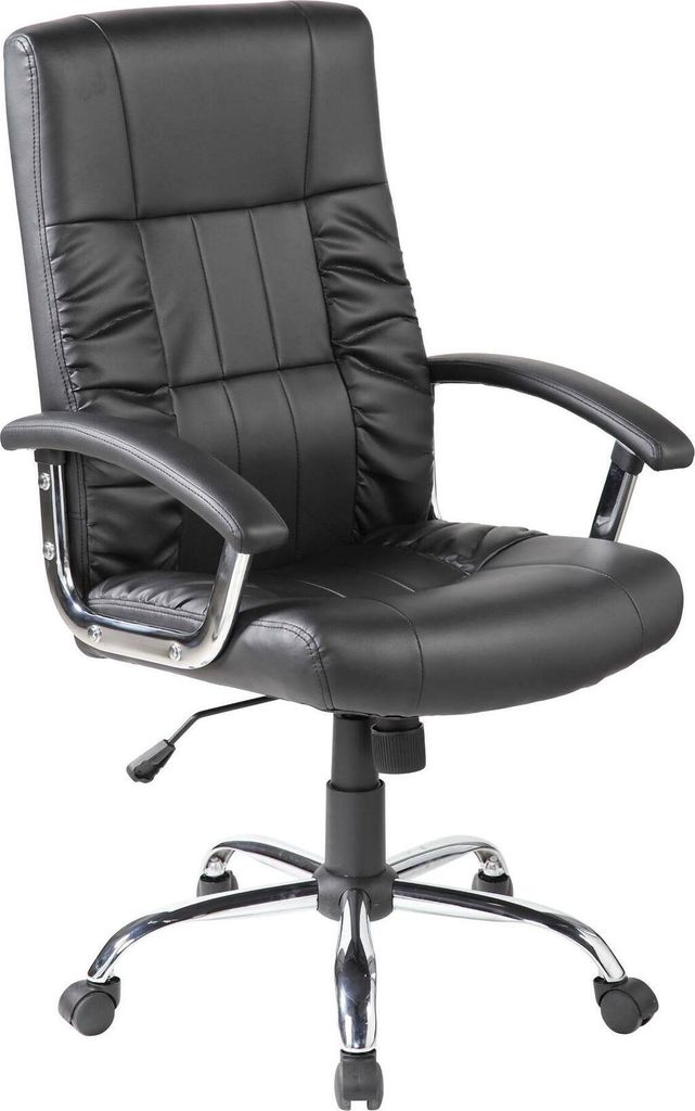 Bürostuhl Dhongl, Chefsessel mit Armlehnen, Ergonomischer Bürostuhl, 69x64h106/116 cm, Schwarz