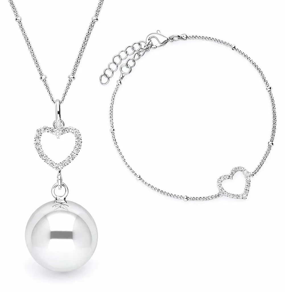 Bandeau Bola Roller avec bracelet Crystal Heart en argent véritable