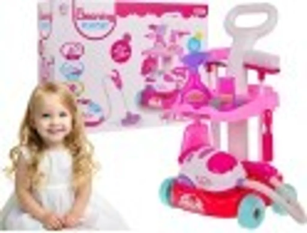 Jouet ménage enfant : kit complet chariot et aspirateur ergonomique