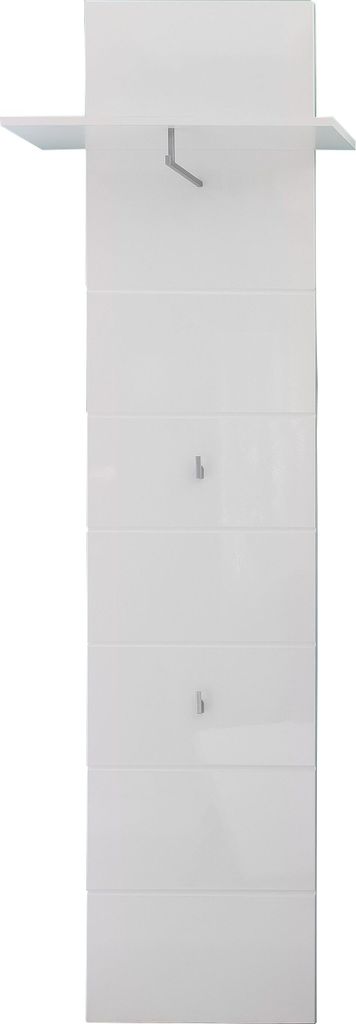 trendteam Garderobe Paneel Amanda Weiß Nachbildung/Weiß Hochglanz Tiefzieh 60 x 195 x 25 cm
