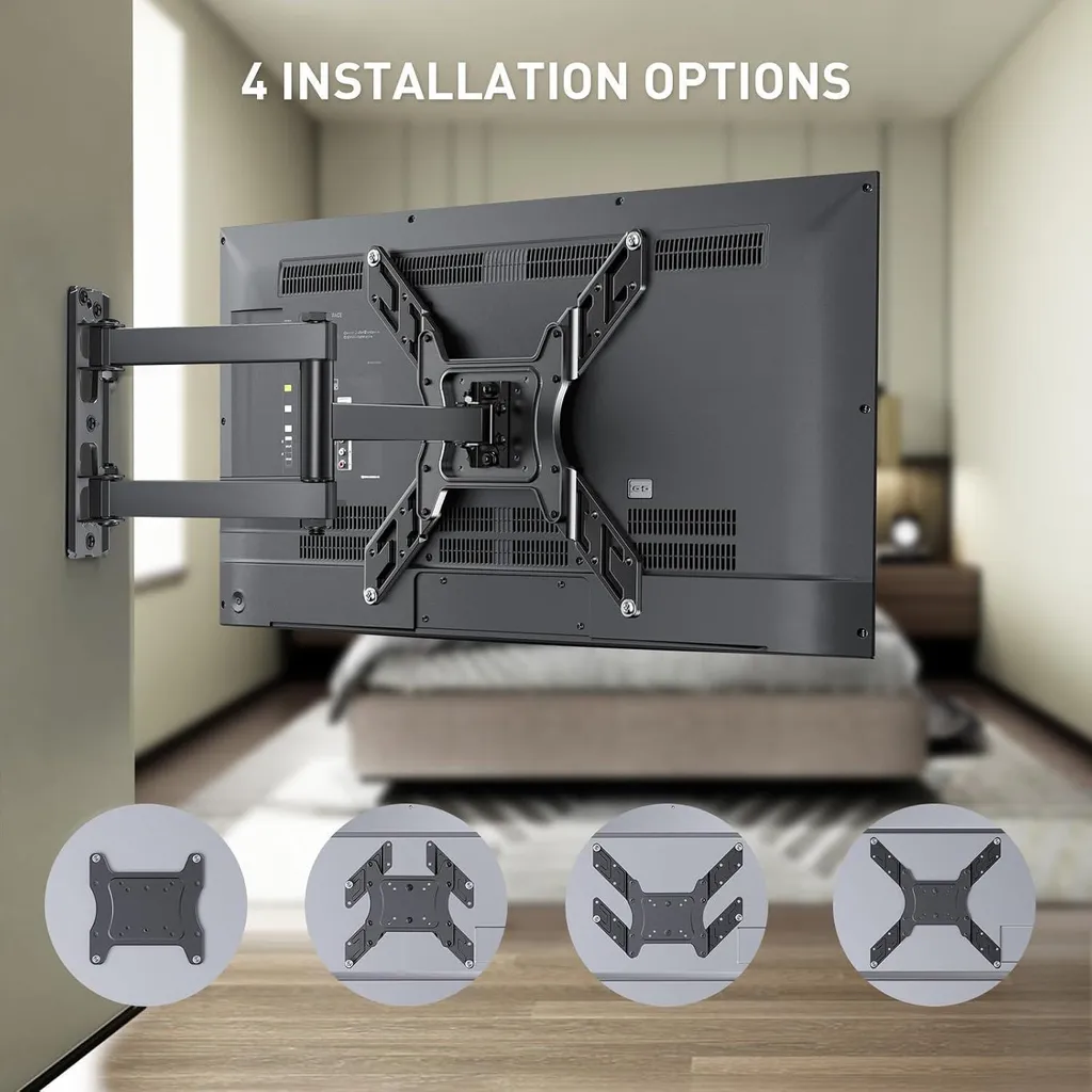 Support TV mural orientable robuste 45 kg avec VESA 400x400 universel