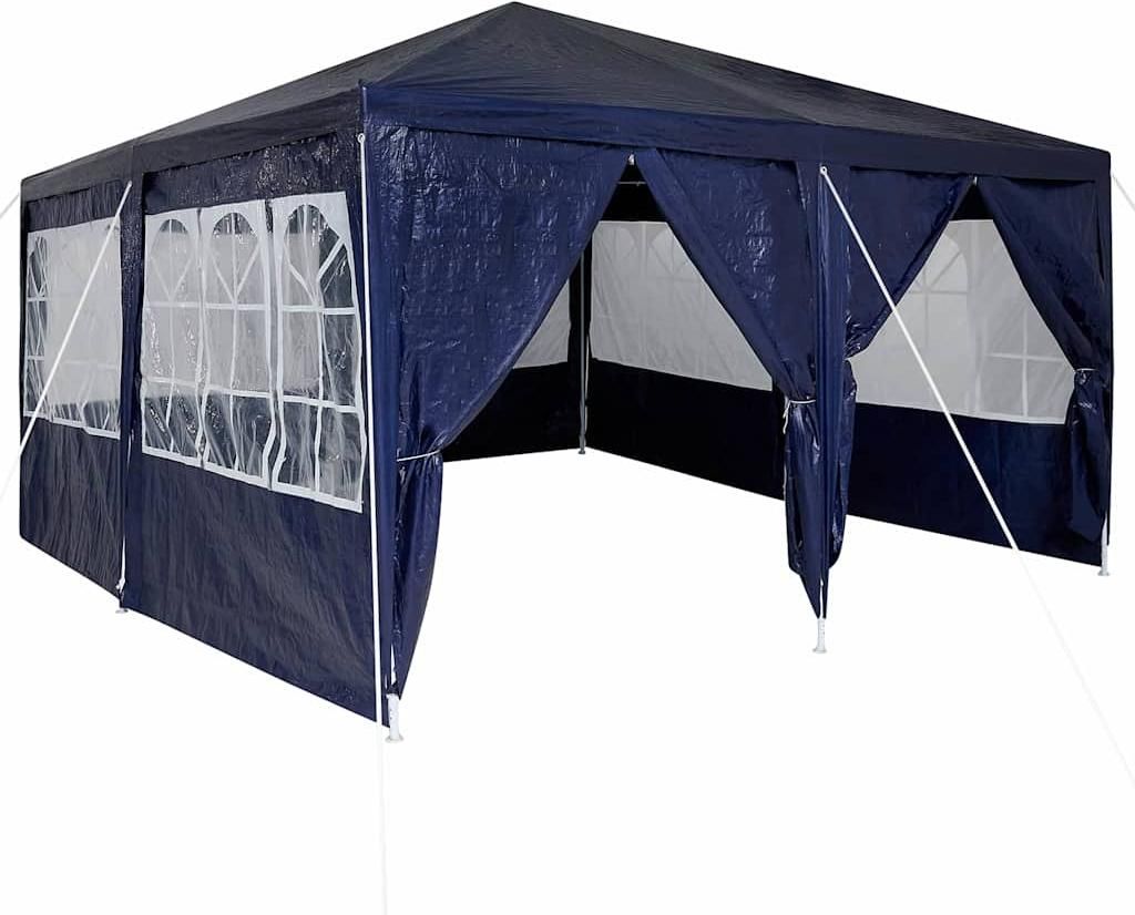 Party-Zelt Blau 400 x 400 x 266 cm Polyethylen