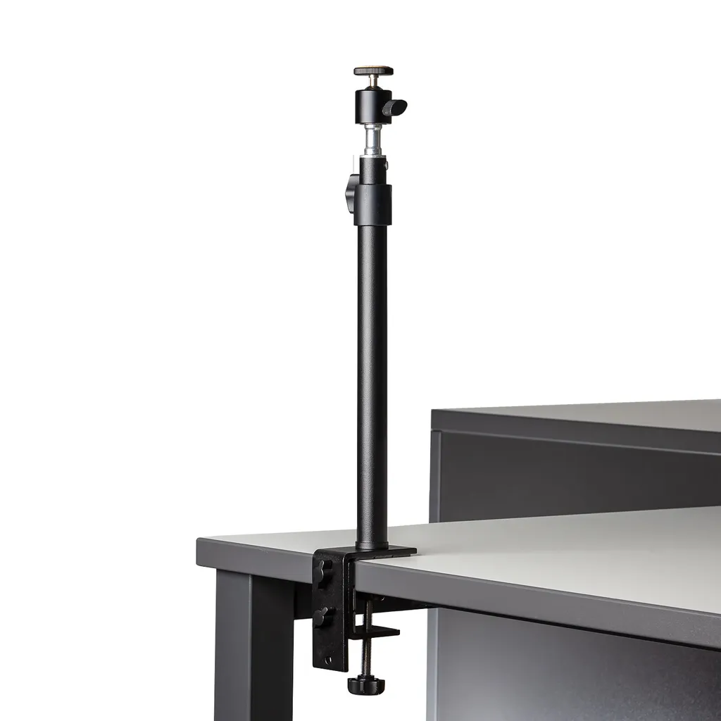 Walimex pro Treppiede per lampada da tavolo regolabile in altezza da 35 a 65 cm, treppiede da tavolo con testa a sfera per rotazione di 360° e inclinazione di 90°, treppiede con attacco a morsetto per illuminazione da studio e telecamera - 2