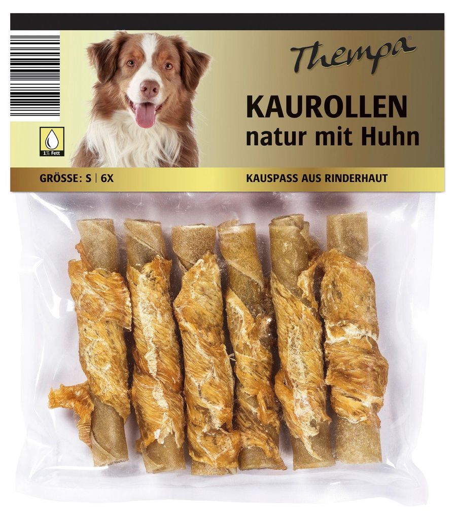 24x 120g Thempa Rouleau à mâcher naturel peau de bœuf avec Image du produit 