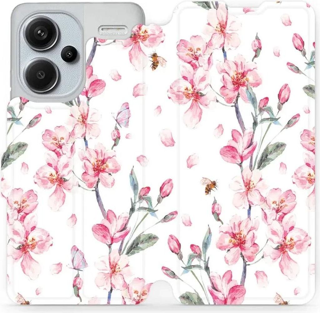 Handyhülle mit klappe für Xiaomi Redmi Note 13 Pro Plus 5G, Mobiwear Book, Rosa Frühling