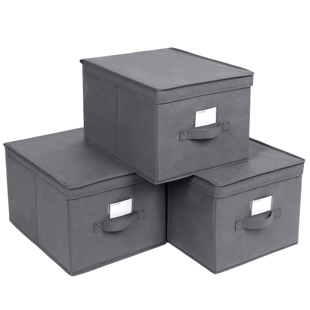 Aufbewahrungsbox mit Deckel Regalkorb Ordnungsbox Faltkiste 3 Farben 2 Größe 