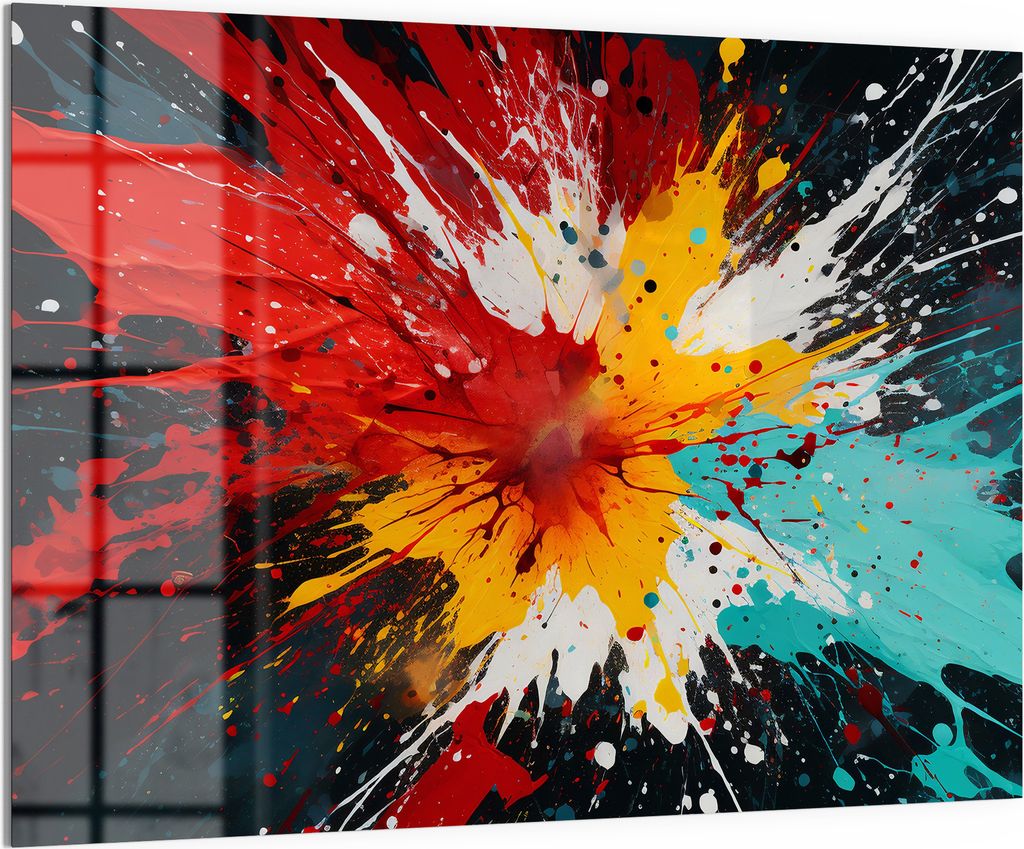 DEQORI Magnettafel Glas 120x90 cm 'Brillante Galaxie' beschreibbar Whiteboard Küche