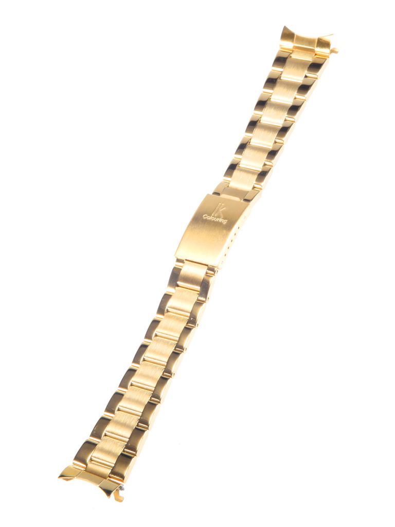 Alienwork Uhrenarmband Edelstahl Metallarmband gold