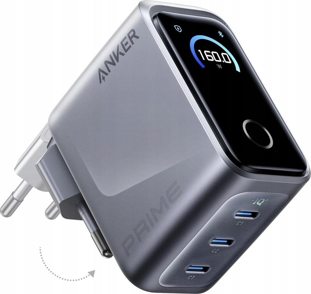 Caricabatterie da rete Anker Prime 160W, 3x USB-C, display Immagine del prodotto 