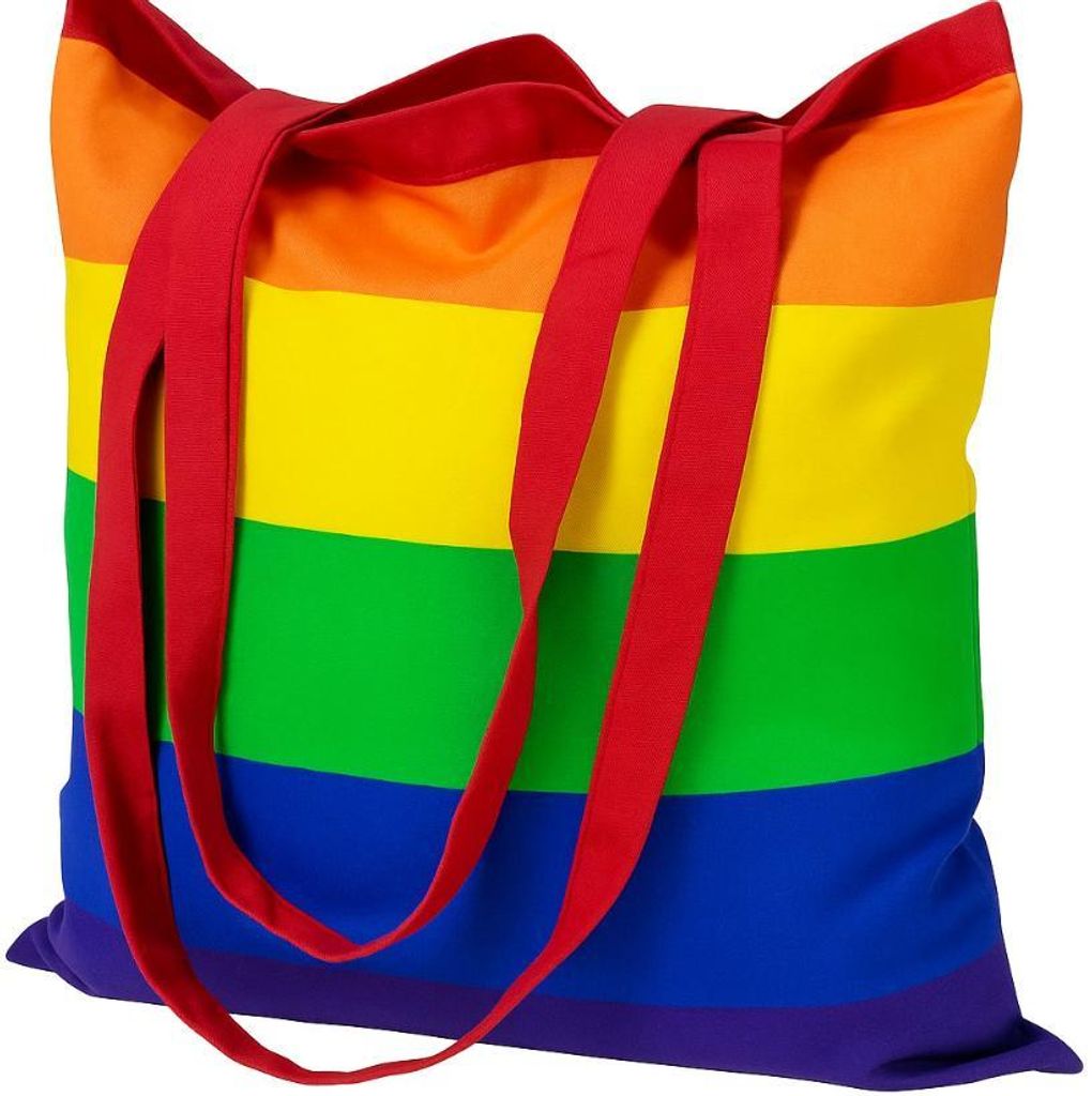 Bunte Baumwoll-Einkaufstasche 38x42 cm – Regenbogen Produktbild 