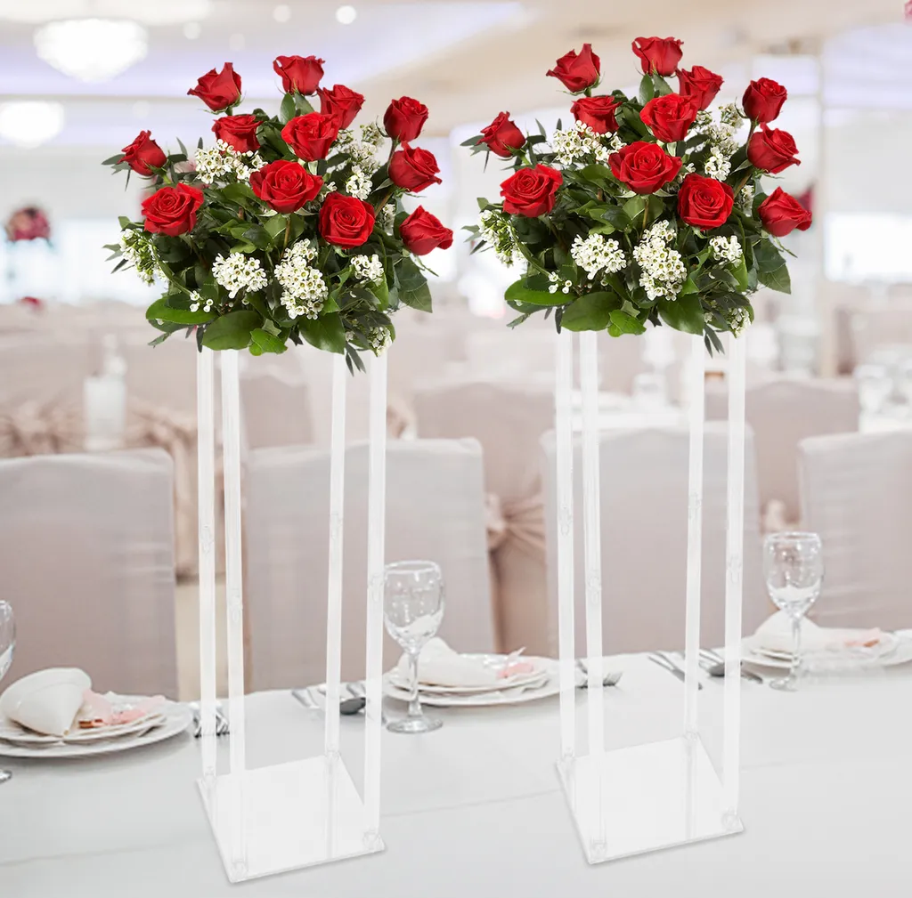 Support de fleurs transparent en acrylique résistant pour décor de table - 5