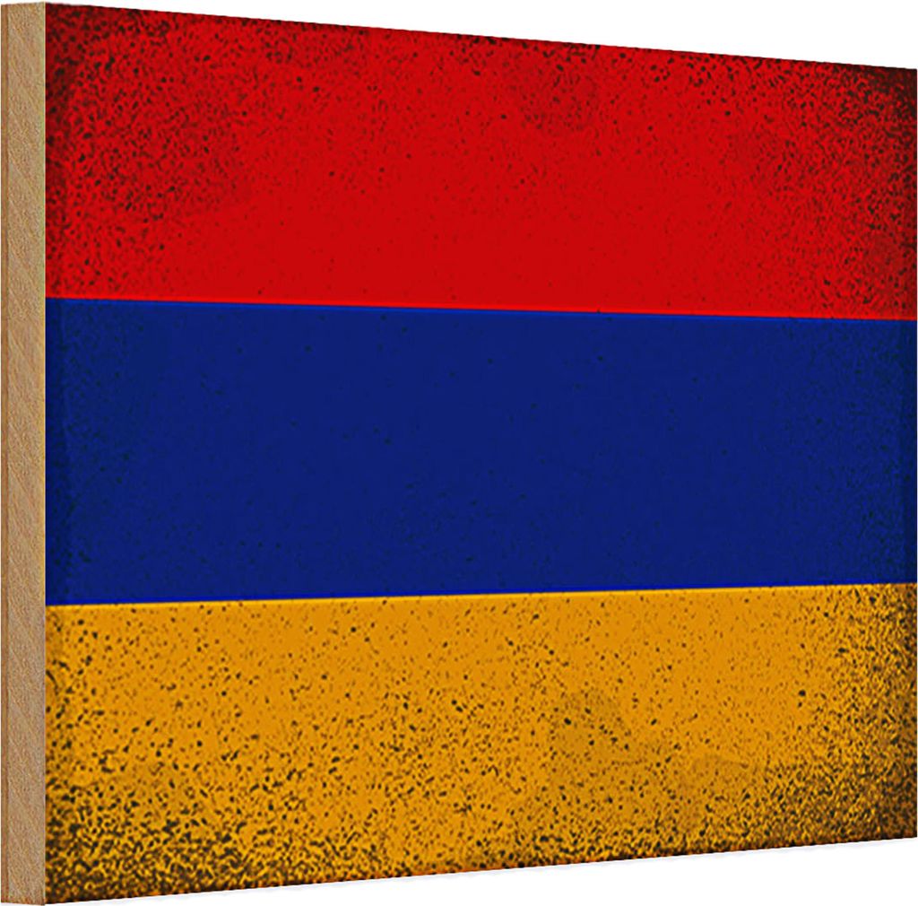 Holzschild Flagge Armenien 30x20cm Flag Armenia Vintage