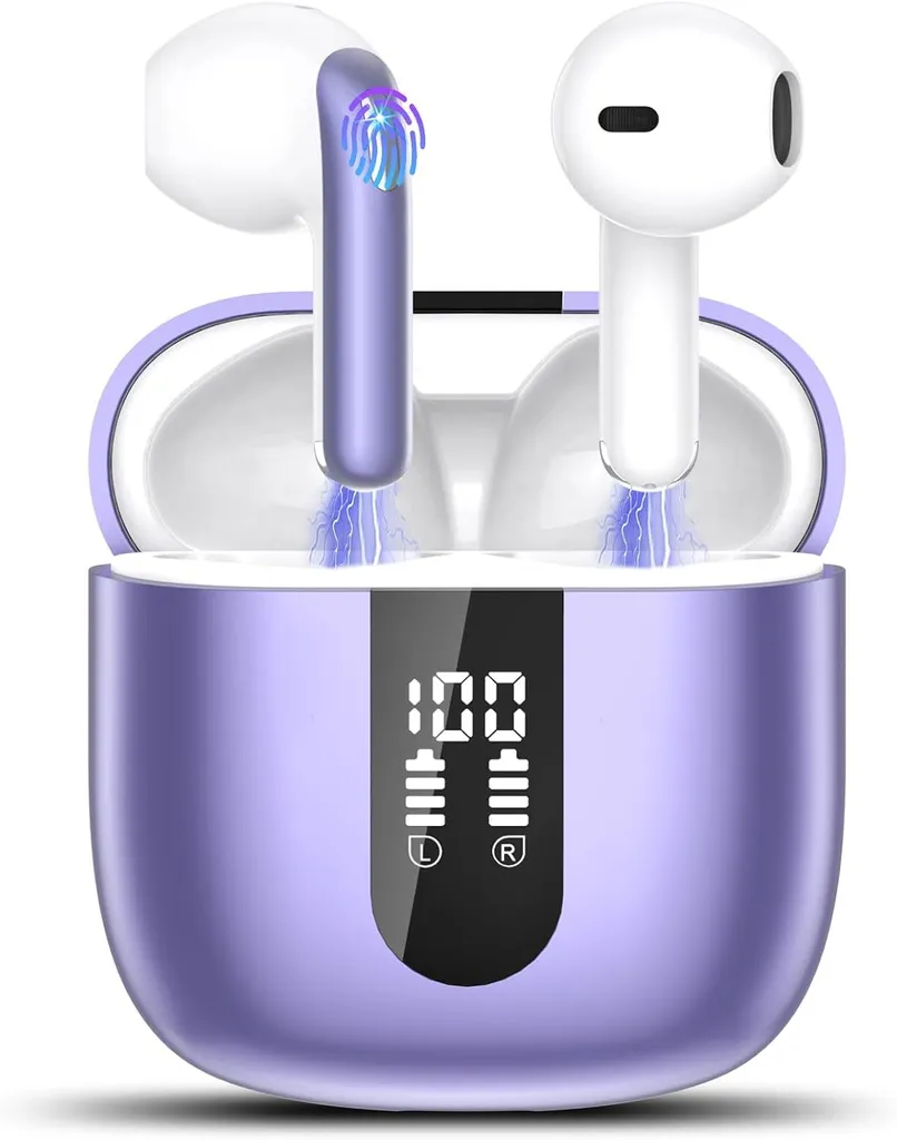 In Ear Kopfhörer Kabellos Bluetooth 5.4 Kabellose Kopfhörer mit 4 Mic, Kabellose Kopfhörer 50 Std ENC Noise Cancelling Earbuds Tiefer Bass, IP7