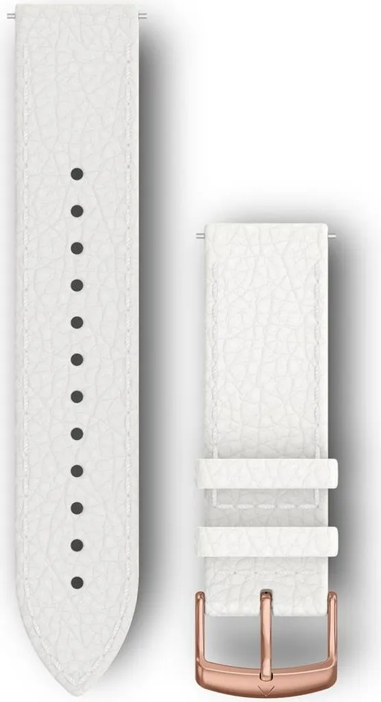 Garmin cinturino di ricambio 20 mm in pelle bianco/oro rosa