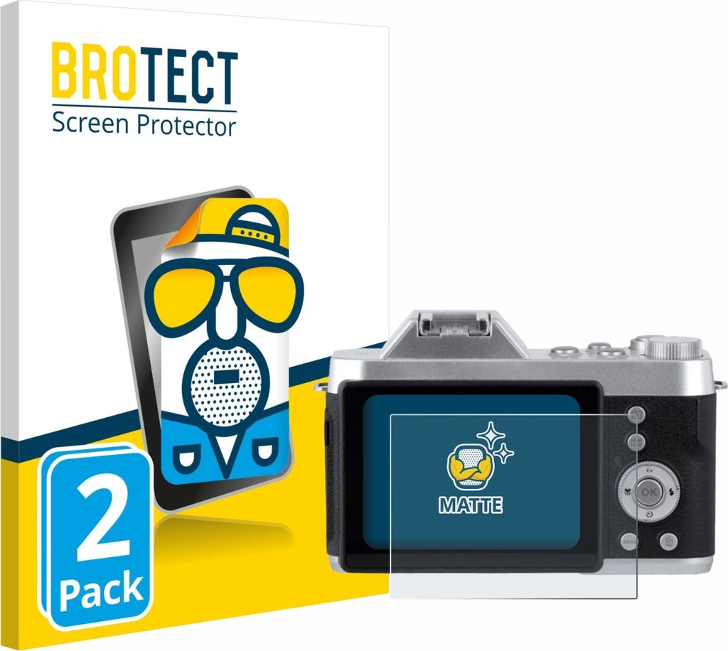 2x BROTECT Schutzfolie für Rollei Powerflex 10x Retro Displayschutz Displayschutzfolie Folie Matt Entspiegelungsfolie