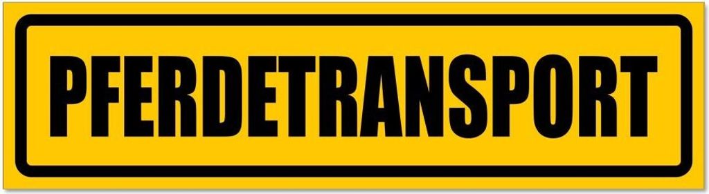 Kiwistar - Autoaufkleber - Gelb - Schwarz - 30 x 8 cm - Pferdetransport invertiert - Hinweis Aufkleber Sticker für Auto, Kfz, Fahrrad, PKW, LKW