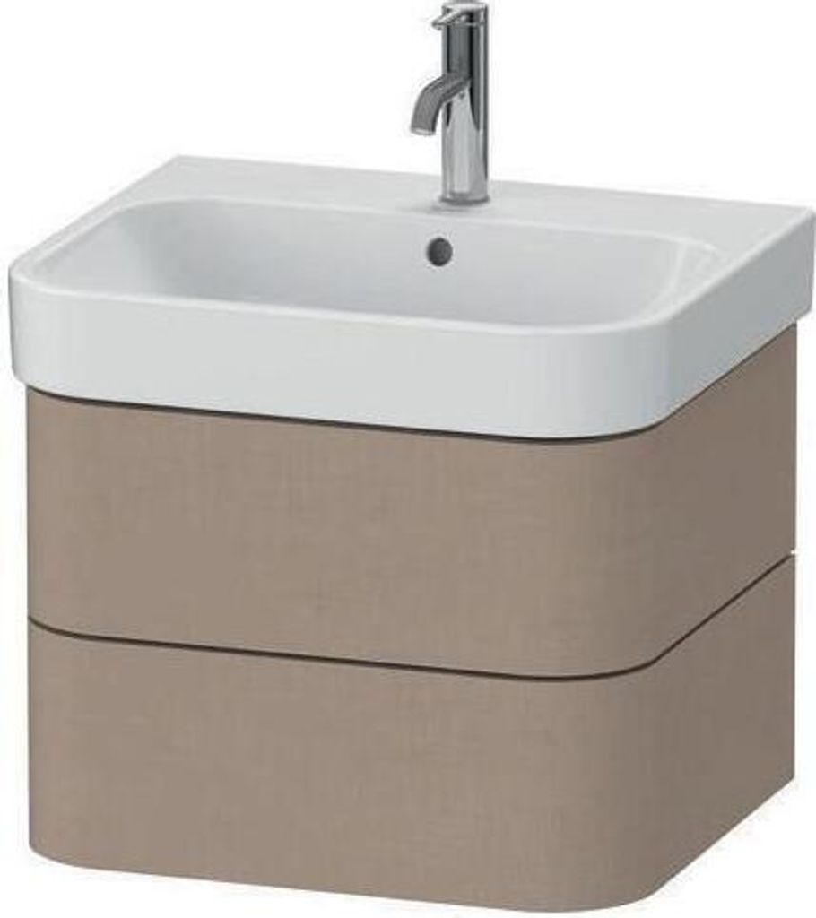 Duravit Waschtischunterschrank Happy D.2 Plus 57,5x49cm, weiß supermatt, 2 Schubkästen