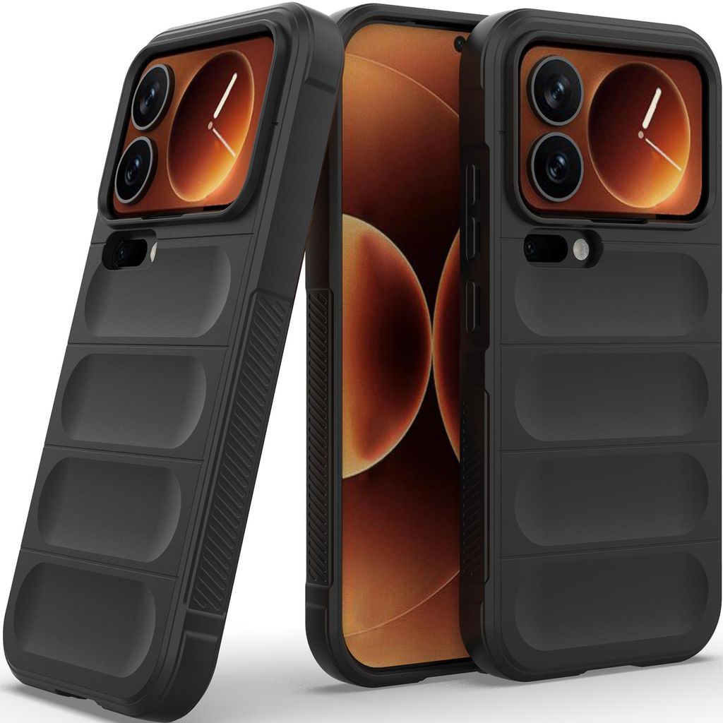 Handyhülle für Xiaomi 17 Pro Weich TPU Silikon Stossfest Anti-rutsch Hülle Schwarz