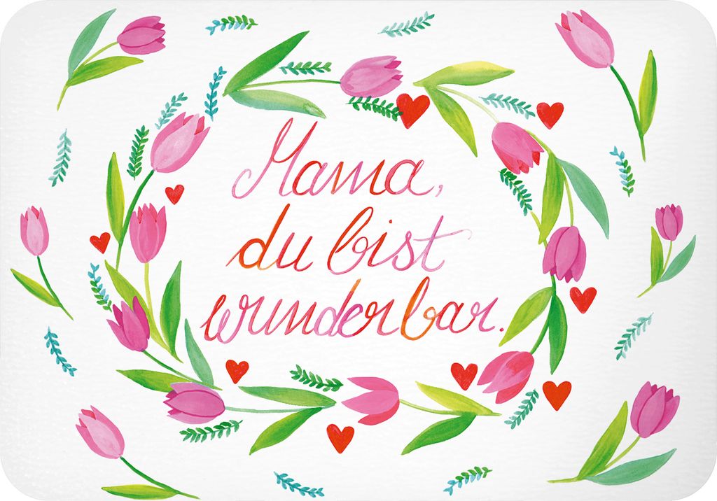 Mr. & Mrs. Panda magnet Mama Tulpen - Geschenk, Mutter, Mutti, Kühlschrankmagnet, Mom, whiteboardmagnet, Dekoration, Mami, zettelhalter, rechteckm...