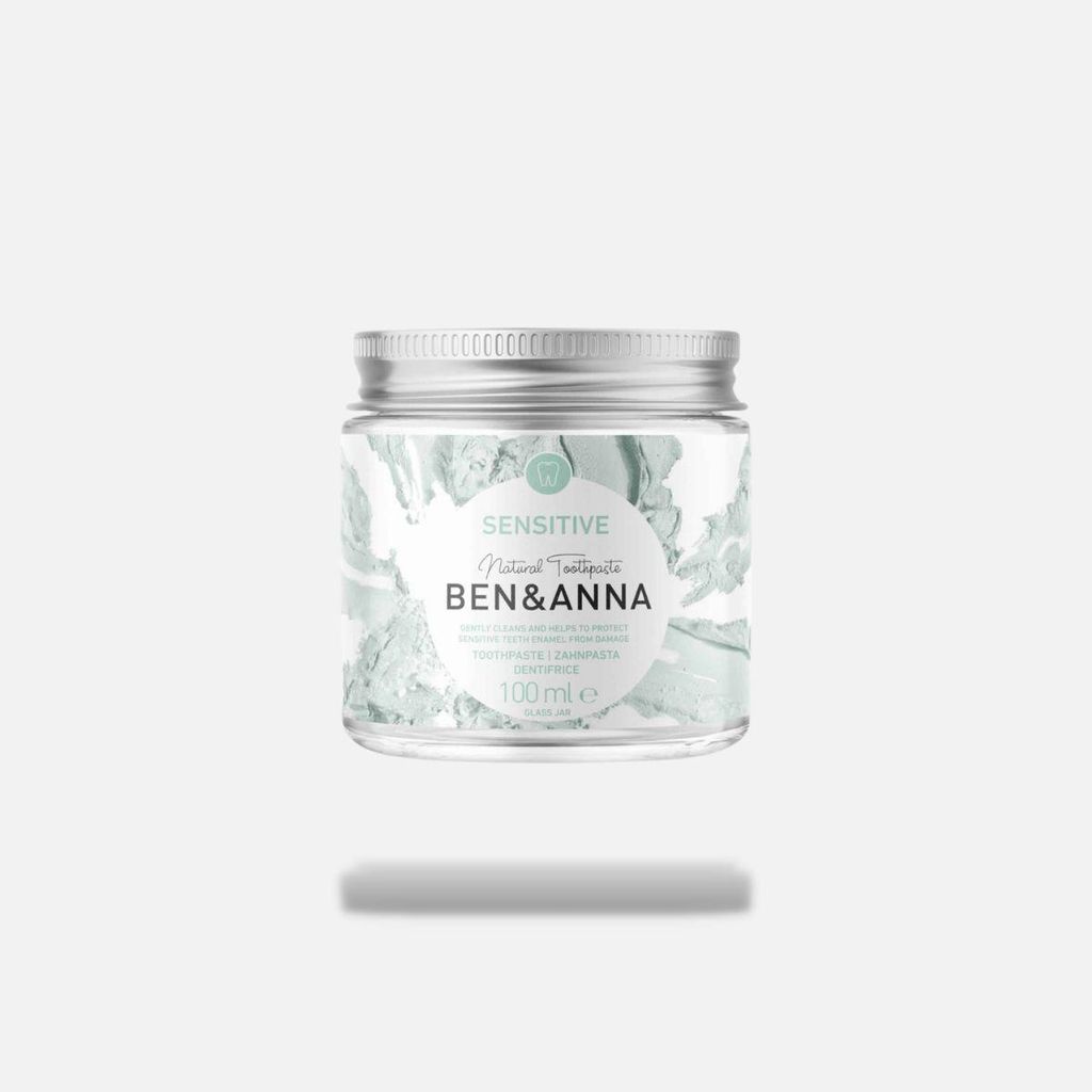 Ben und Anna Vegane Naturkosmetik Zahnpasta im Glas - Sensitive