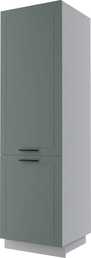 Kühlschrankumbauschrank KVANTUM 60x207cm 2-türig Farbe wählbar Q-D14/DL/60/207,mint matt,grau