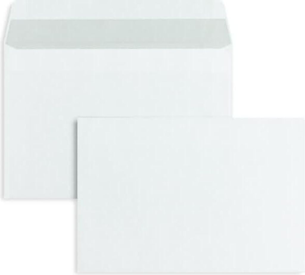 Briefumschläge 105x155mm 70g/qm gummiert VE=1000 Stück weiß