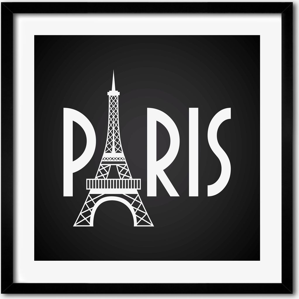 Bild - 50 cm x 50 cm - MDF - Rahmen, Wandkunst - Paris