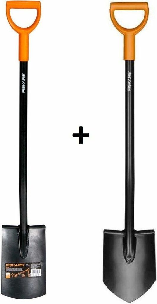 FISKARS 131413 Gärtnerspaten Spitz Solid + FISKARS 131403 Rund Solid Gartenspaten