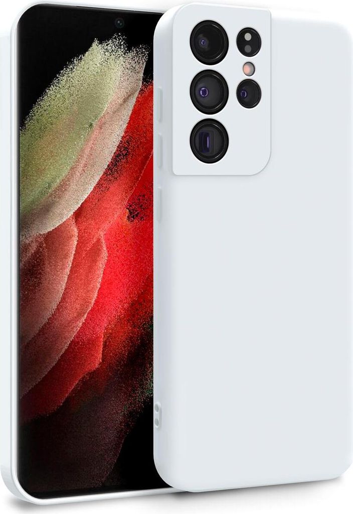 Hülle für Samsung Galaxy S21 Ultra - 2-lagige Handyhülle Cover aus Silikon in Weiß