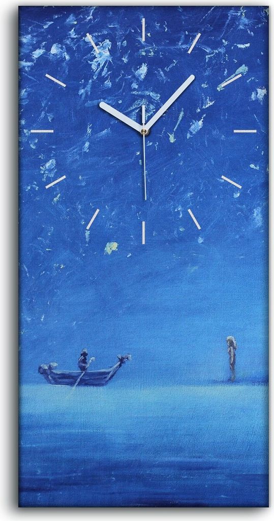 Dekor Leinwand Uhr Wandbilder 30x60 Gemälde Abstrakte Kunst Boot Nacht auf See - weiße Hände