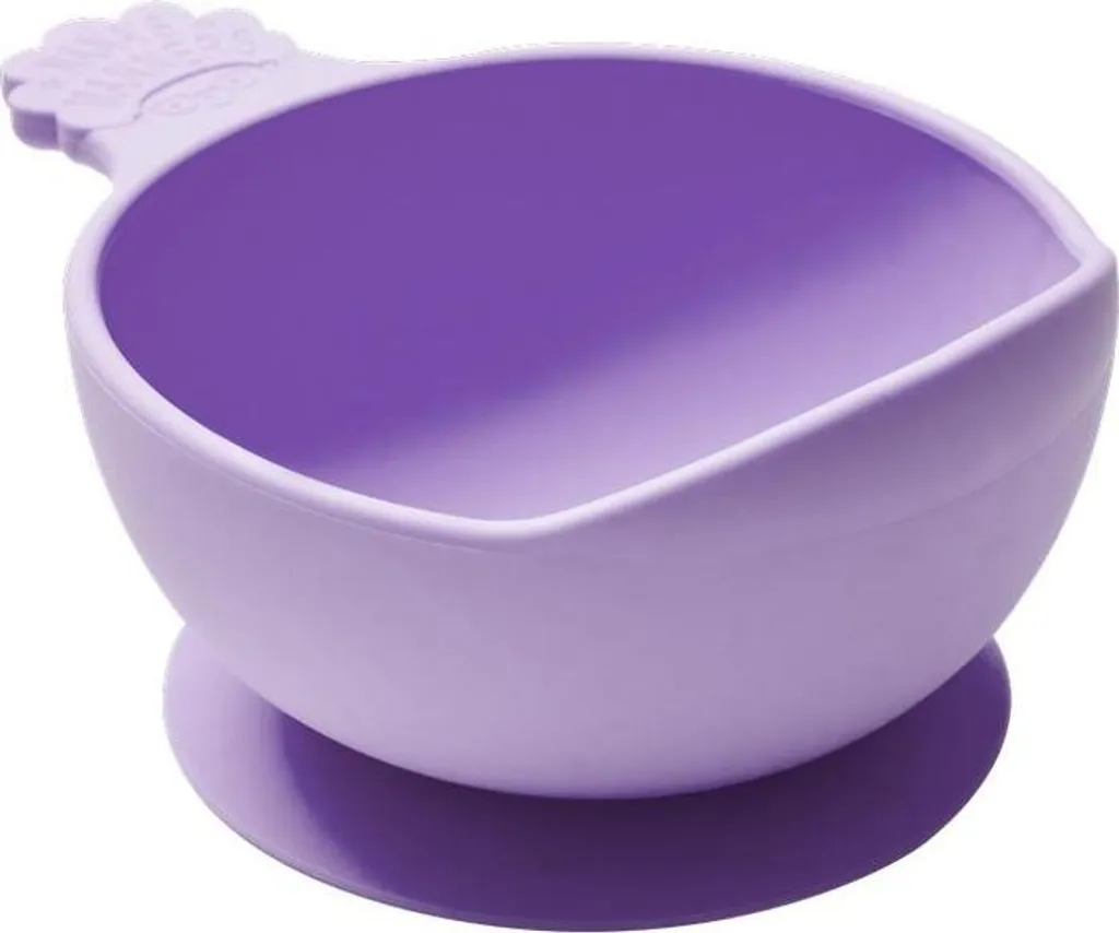 Bol silicone violet ventouse anti-dérapante et poignée de maintien