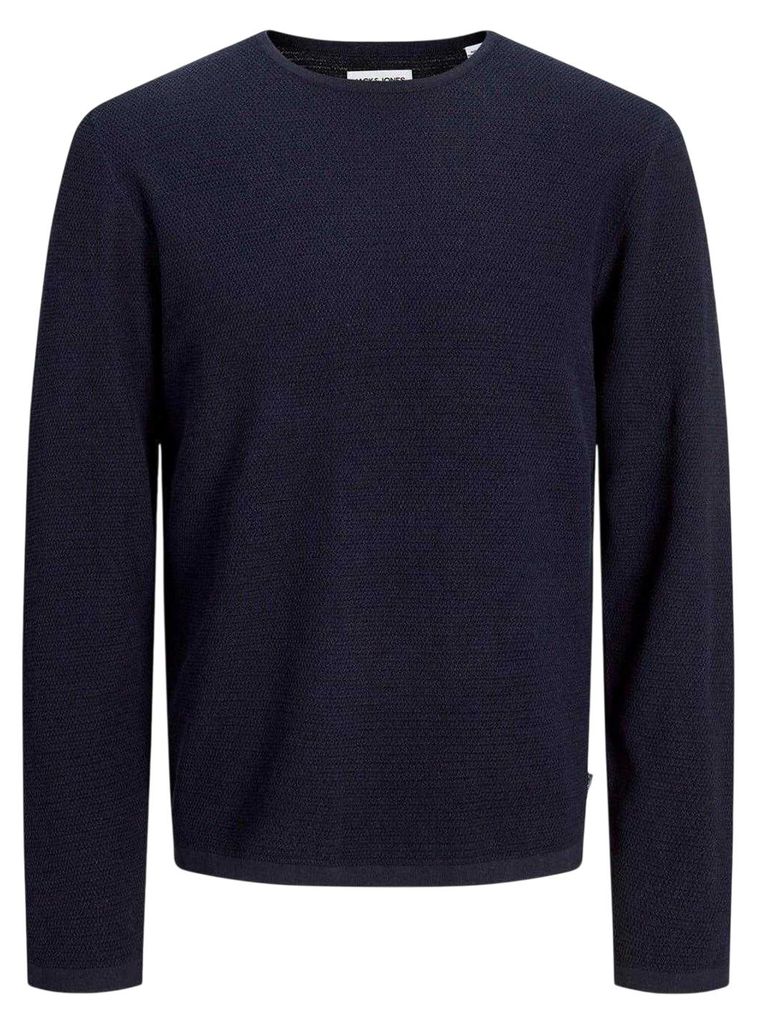Jack And Jones - Pullover für Herren, Rundhalsausschnitt, Flachstrick GT18130 (L) (Marineblau)
