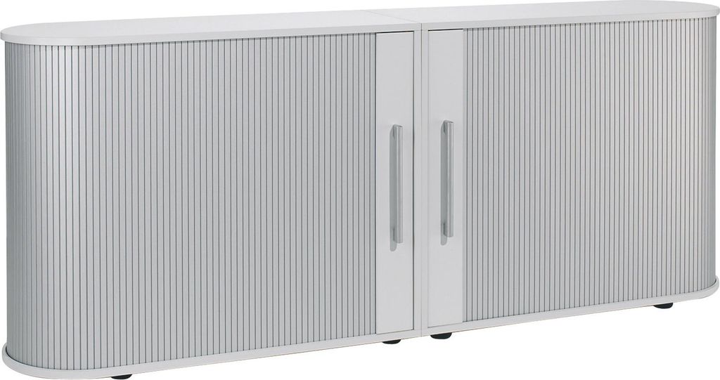 Sideboard 2 OH Flex mit Standfüßen silber/Lichtgrau