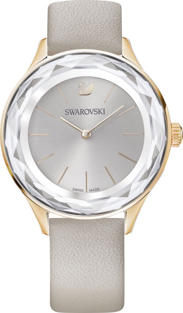 Swarovski Damen Armbanduhr Octea Nova Lederarmband grau 36 mm 5295326