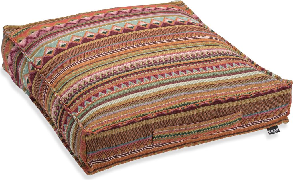 H.O.C.K. Berto Outdoor Matratzenkissen 50x50x10cm col. 1 terra multi sun boho