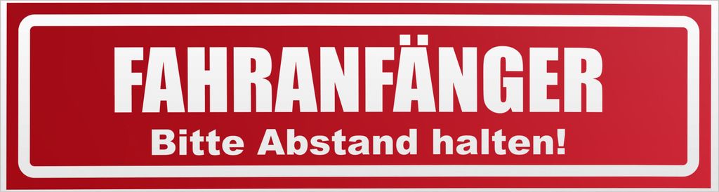 Fahranfänger. Bitte Abstand halten! Invertiert Magnetschild Schild magnetisch - 20cm Rot - reflektierend - Magnetfolie für Auto PKW Kfz