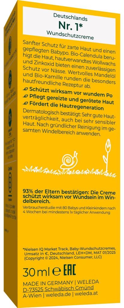 Calendula Wundschutzcreme 30ml WELEDA - Bio Windelcreme Produktbild 