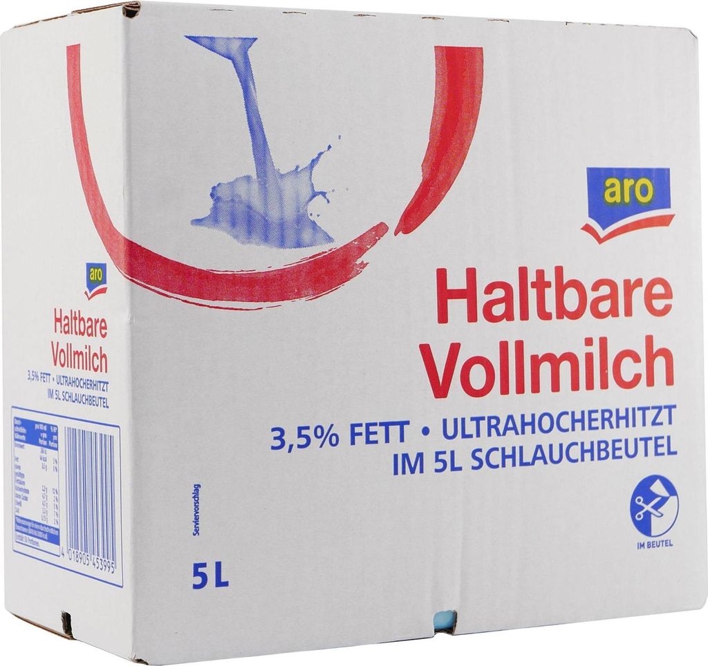 aro Haltbare Vollmilch 3,5% Fett BIB 5L Produktbild 
