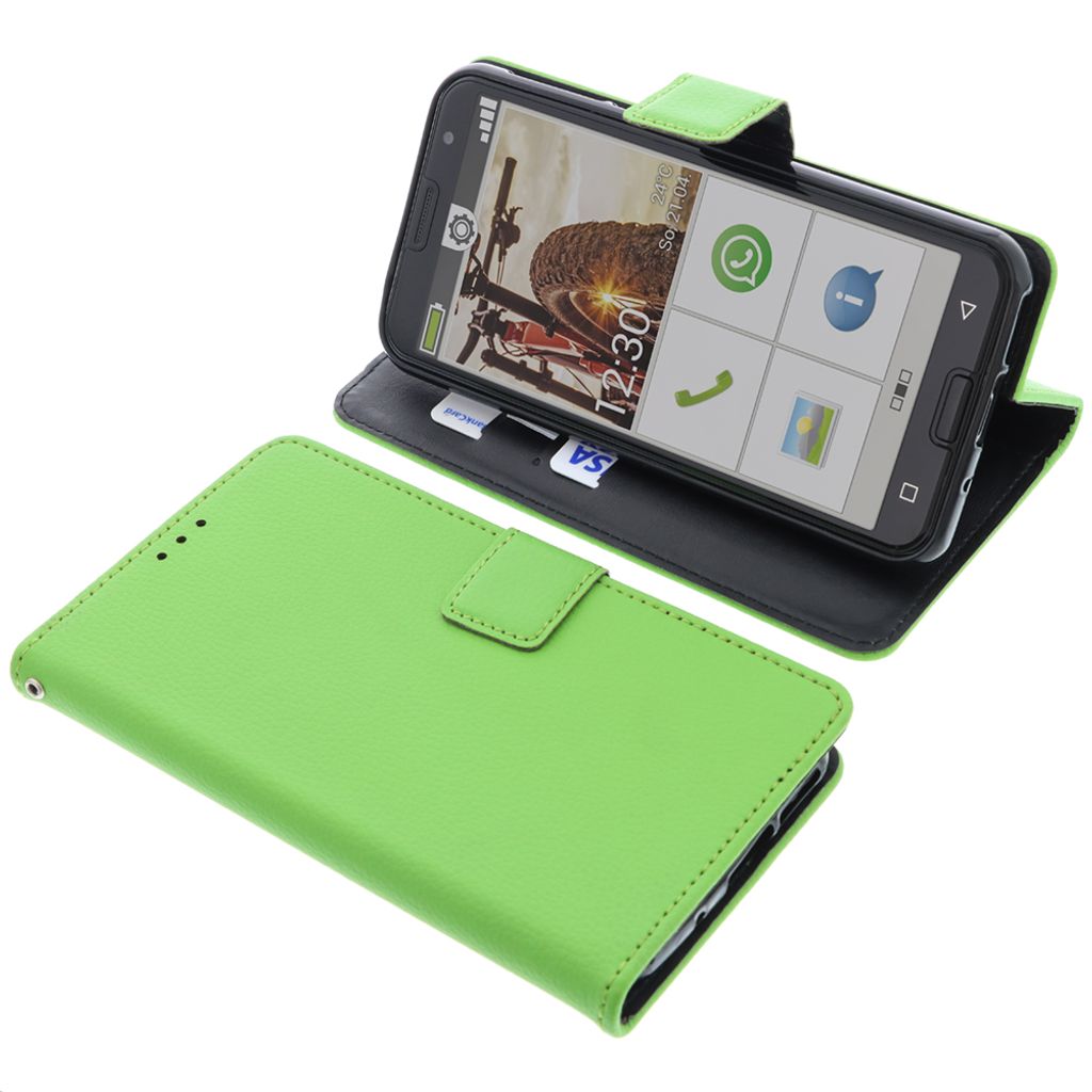 foto-kontor Tasche kompatibel mit Emporia Smart 5 Book Style grün Schutz Hülle Buch