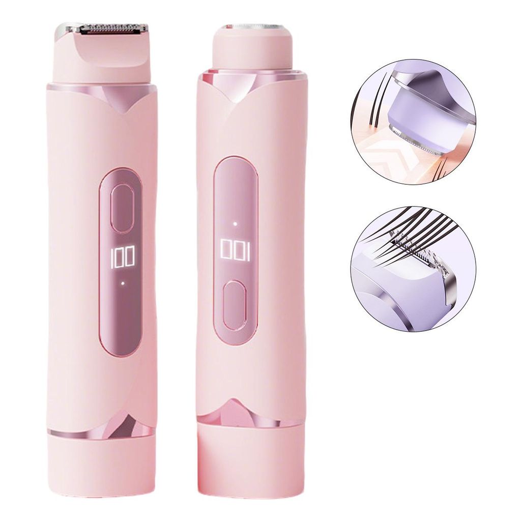 Elektrischer Haarentferner, Doppelkopf Lady Shaver für Nass & Trocken, Wiederaufladbar Typ-C,Haarentfernungsgerät für Körper, Beine & Intimbereich